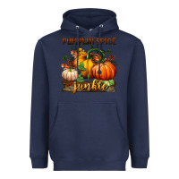 Navy pumpkin spice junkie Heavyweight Hoodie - BundleAndBundleShop