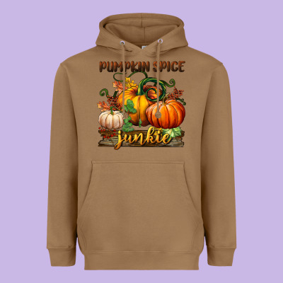 Pumpkin Spice Junkie Heavyweight Hoodie Designed By Bundleandbundleshop