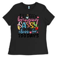 Black 100 days of school Ladies Tee - MaliasSmallBusiness