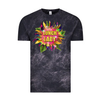Cloud Black lunch lady tie dye sunflower Vintage Tee - BarkalooDesign