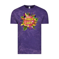 Cloud Purple lunch lady tie dye sunflower Vintage Tee - BarkalooDesign