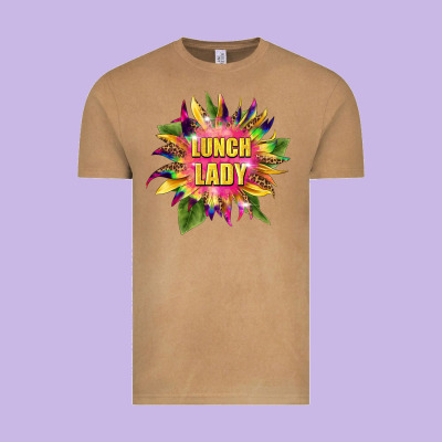 Lunch Lady Tie Dye Sunflower Vintage Tee Designed By Barkaloodesign