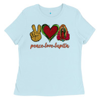 Baby Blue Peace Love Lupita Ladies Tee - Jasminsmagicworld