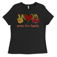 Black Peace Love Lupita Ladies Tee - Jasminsmagicworld
