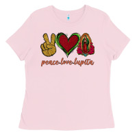 Bubblegum Pink Peace Love Lupita Ladies Tee - Jasminsmagicworld