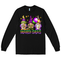 Black Mardi Gras crew with gnomes Long Sleeve Tee - NancyCooperArtShop
