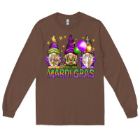 Chestnut Mardi Gras crew with gnomes Long Sleeve Tee - NancyCooperArtShop