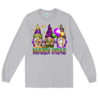 Moon Dust Mardi Gras crew with gnomes Long Sleeve Tee - NancyCooperArtShop