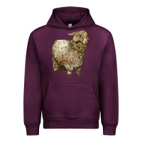 Mauve Wine Angora Goat Urban Hoodie - LillyAllenDesigns