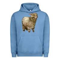 Pigment Pebble Blue Angora Goat Urban Hoodie - LillyAllenDesigns