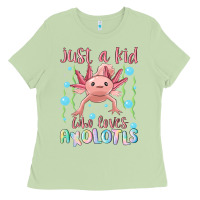 Matcha just a kid who loves axolotls Ladies Tee - MaliasSmallBusiness