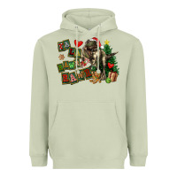 Matcha Fa La La Trex Christmas Heavyweight Hoodie - FaDigitalArtStudio