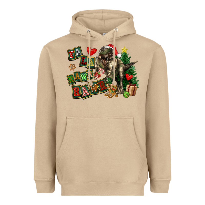 Fa La La Trex Christmas Heavyweight Hoodie by FaDigitalArtStudio | Teevron