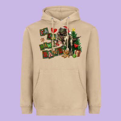 Fa La La Trex Christmas Heavyweight Hoodie Designed By Fadigitalartstudio