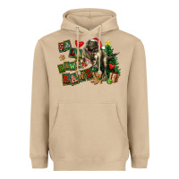 Mushroom Fa La La Trex Christmas Heavyweight Hoodie - FaDigitalArtStudio