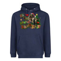 Navy Fa La La Trex Christmas Heavyweight Hoodie - FaDigitalArtStudio