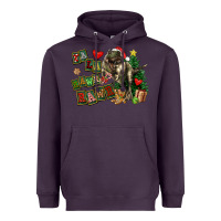 Plum Fa La La Trex Christmas Heavyweight Hoodie - FaDigitalArtStudio
