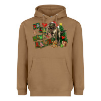 Toasted Coconut Fa La La Trex Christmas Heavyweight Hoodie - FaDigitalArtStudio