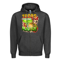 Charcoal Heather Tacos and margs Zipper Hoodie - FaDigitalArtStudio