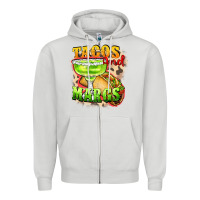 Dove Grey Tacos and margs Zipper Hoodie - FaDigitalArtStudio