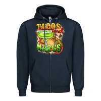 Navy Tacos and margs Zipper Hoodie - FaDigitalArtStudio