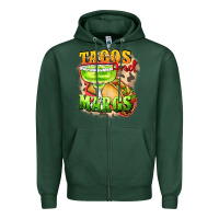 Sports Green Tacos and margs Zipper Hoodie - FaDigitalArtStudio