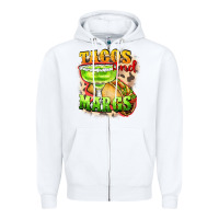 White Tacos and margs Zipper Hoodie - FaDigitalArtStudio