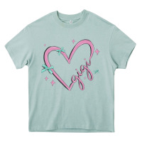 Arona gigi with heart and ribbons Heavy Core Tee - MaliasSmallBusiness