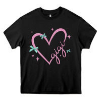Black gigi with heart and ribbons Heavy Core Tee - MaliasSmallBusiness