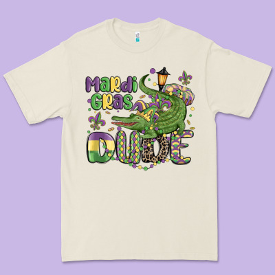 Mardi Gras Dude Alligator Premium Tee Designed By Maliassmallbusiness