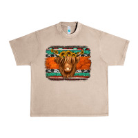 French Oak highland cow western background Urban Heavy Tee - Jasminsmagicworld