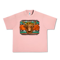 Salmon highland cow western background Urban Heavy Tee - Jasminsmagicworld