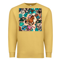 Antique Gold western cowgirl seamless pattern Premium Sweatshirt - BundleAndBundleShop