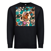 Black western cowgirl seamless pattern Premium Sweatshirt - BundleAndBundleShop