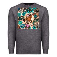 Charcoal Heather western cowgirl seamless pattern Premium Sweatshirt - BundleAndBundleShop