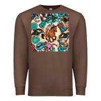 Chestnut western cowgirl seamless pattern Premium Sweatshirt - BundleAndBundleShop