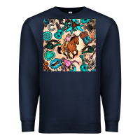 Navy western cowgirl seamless pattern Premium Sweatshirt - BundleAndBundleShop