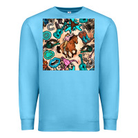 Ocean Blue western cowgirl seamless pattern Premium Sweatshirt - BundleAndBundleShop