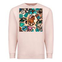 Pale Pink western cowgirl seamless pattern Premium Sweatshirt - BundleAndBundleShop