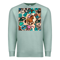 Seafoam western cowgirl seamless pattern Premium Sweatshirt - BundleAndBundleShop