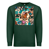 Sports Green western cowgirl seamless pattern Premium Sweatshirt - BundleAndBundleShop