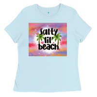 Baby Blue salty lil' beach Ladies Tee - MaliasSmallBusiness