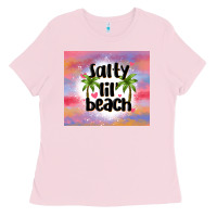 Bubblegum Pink salty lil' beach Ladies Tee - MaliasSmallBusiness