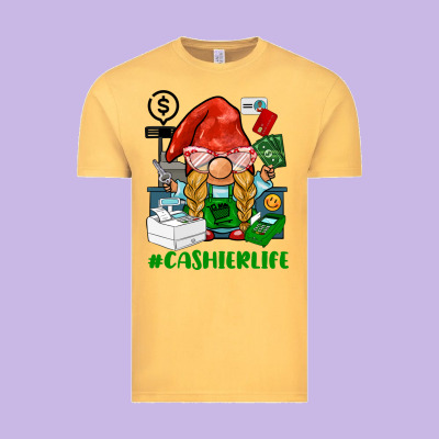 Cashier  Life Gnome Vintage Tee Designed By Barkaloodesign