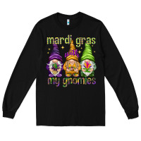 Black Mardi Gras with my gnomes Long Sleeve Tee - NancyCooperArtShop