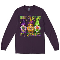 Plum Mardi Gras with my gnomes Long Sleeve Tee - NancyCooperArtShop
