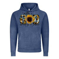 Vintage Denim with god all things are possible sunflower Vintage Hoodie - Jasminsmagicworld