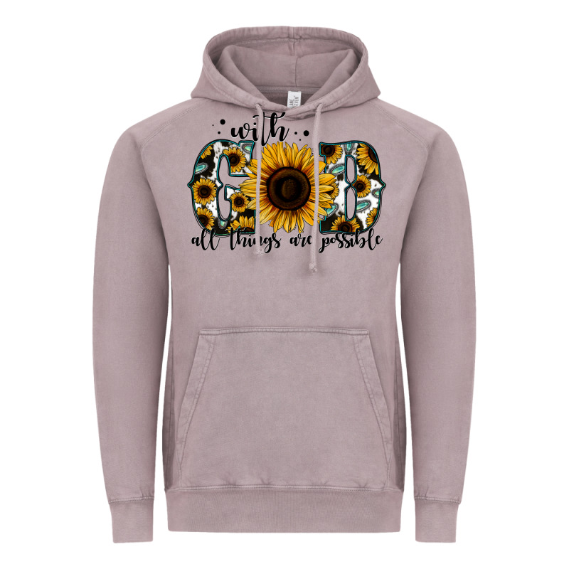 With God All Things Are Possible Sunflower Vintage Hoodie by Jasminsmagicworld | Teevron