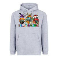 Heather Grey hallothanksmas trucks Heavyweight Hoodie - FaDigitalArtStudio