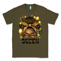 Army Green birthday queen afro messy bun Classic Tee - Artiststas